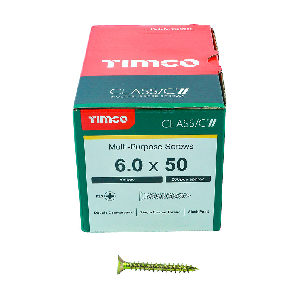 Classic Multi-Purpose Screws - PZ - Double Countersunk - Yellow | 6.0 x 50 additional image 3