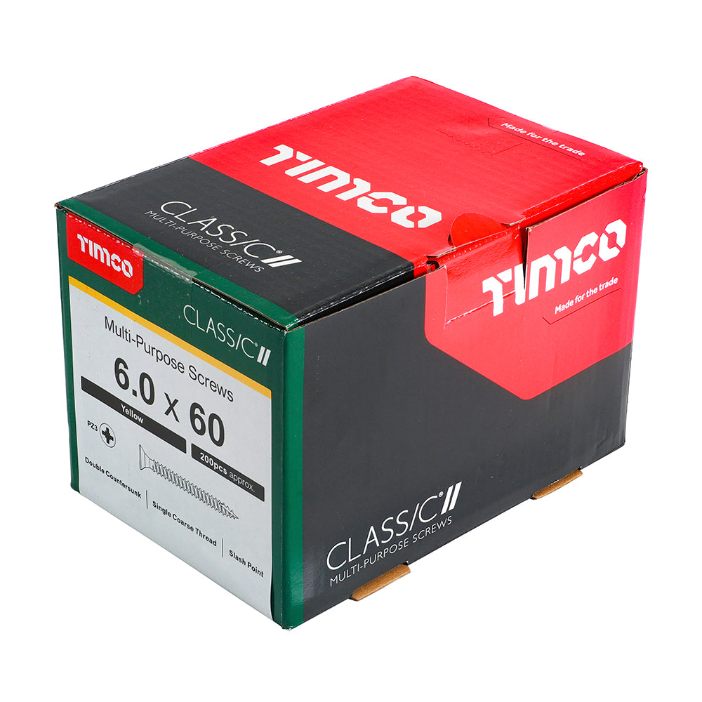 Classic Multi-Purpose Screws - PZ - Double Countersunk - Yellow | 6.0 x 60 additional image 2
