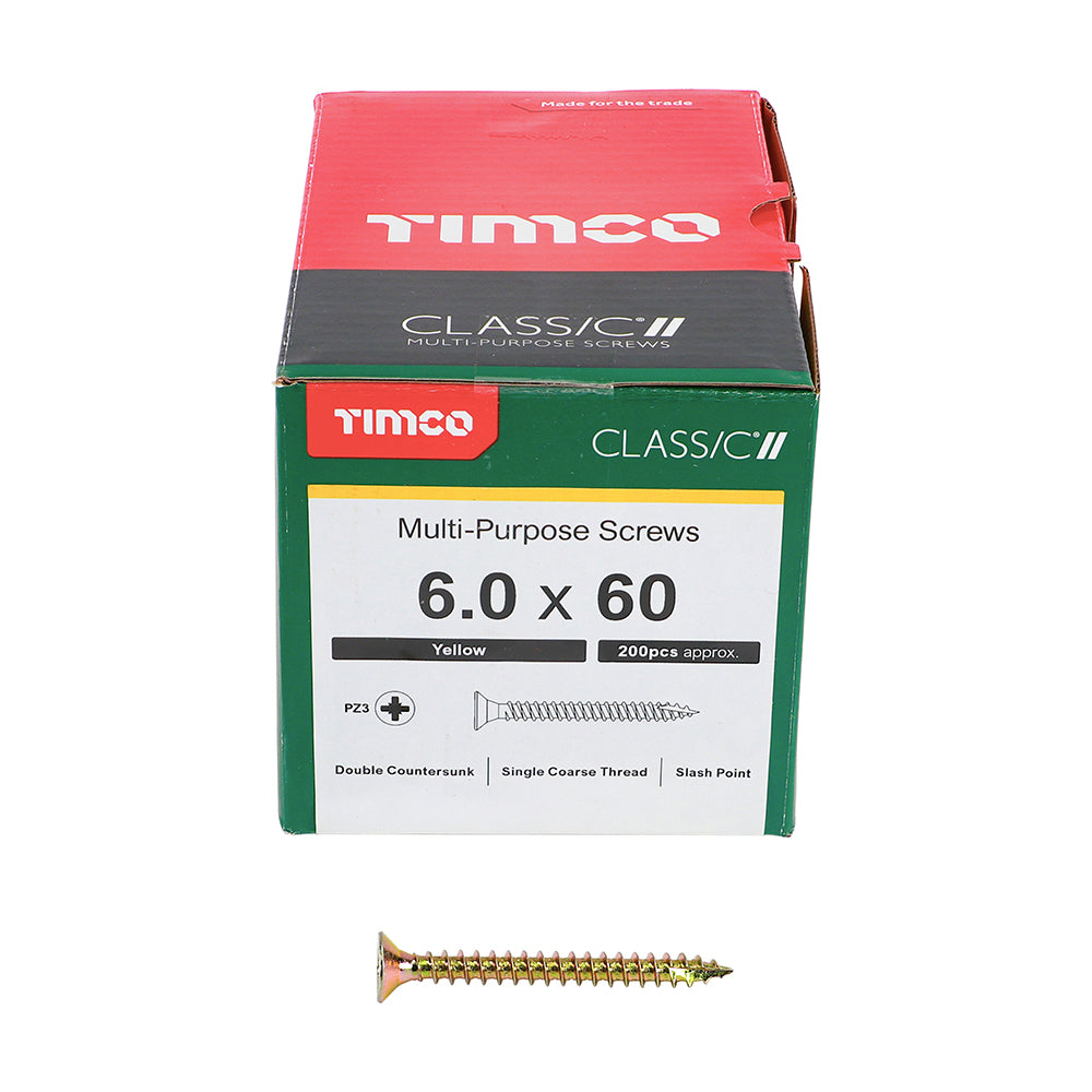 Classic Multi-Purpose Screws - PZ - Double Countersunk - Yellow | 6.0 x 60 additional image 3
