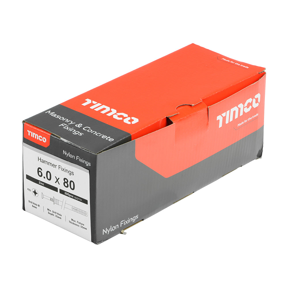 Nylon Hammer Fixing - PZ - Zinc | 6.0 x 80 additional image 2