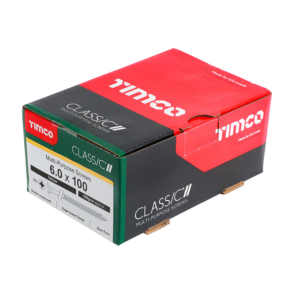 Classic Multi-Purpose Screws - PZ - Double Countersunk - Yellow | 6.0 x 100 additional image 2