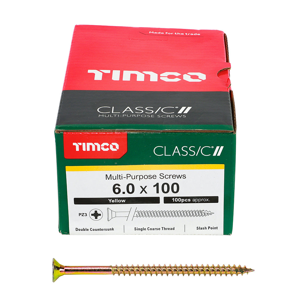 Classic Multi-Purpose Screws - PZ - Double Countersunk - Yellow | 6.0 x 100 additional image 3