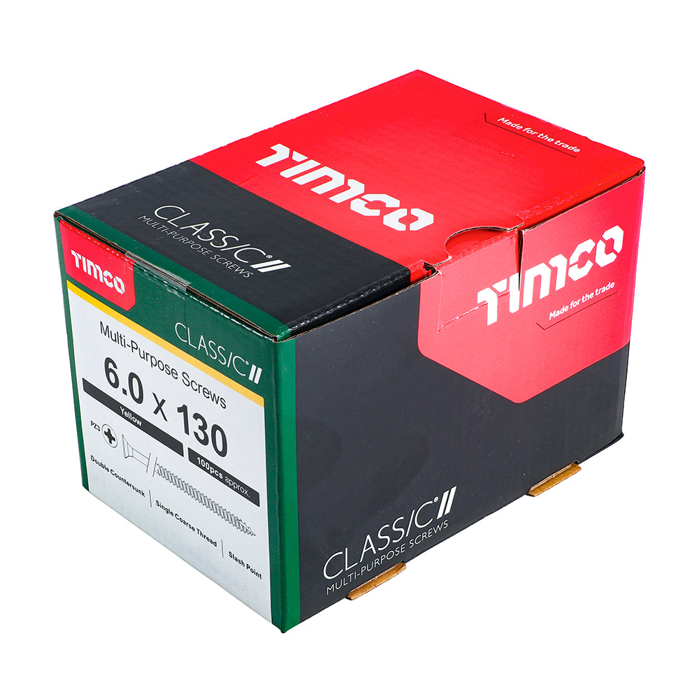 Classic Multi-Purpose Screws - PZ - Double Countersunk - Yellow | 6.0 x 130 additional image 2