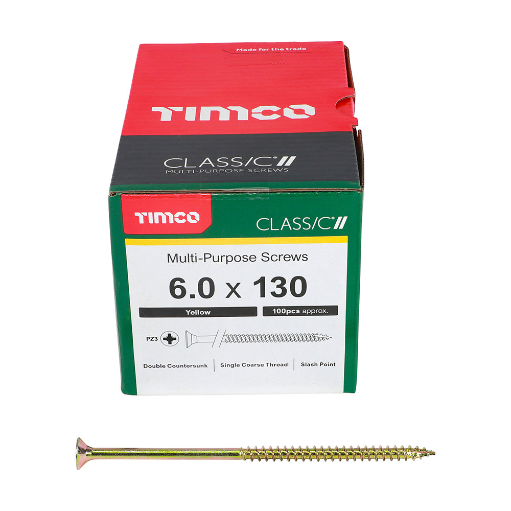 Classic Multi-Purpose Screws - PZ - Double Countersunk - Yellow | 6.0 x 130 additional image 3