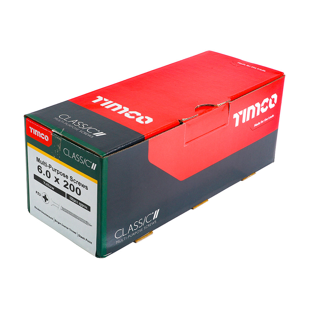 Classic Multi-Purpose Screws - PZ - Double Countersunk - Yellow | 6.0 x 200 additional image 2