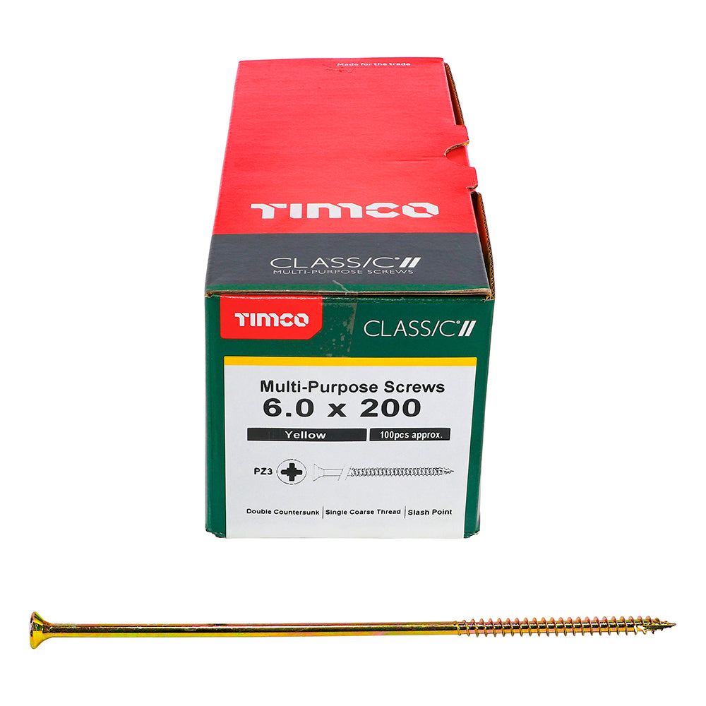Classic Multi-Purpose Screws - PZ - Double Countersunk - Yellow | 6.0 x 200 additional image 3