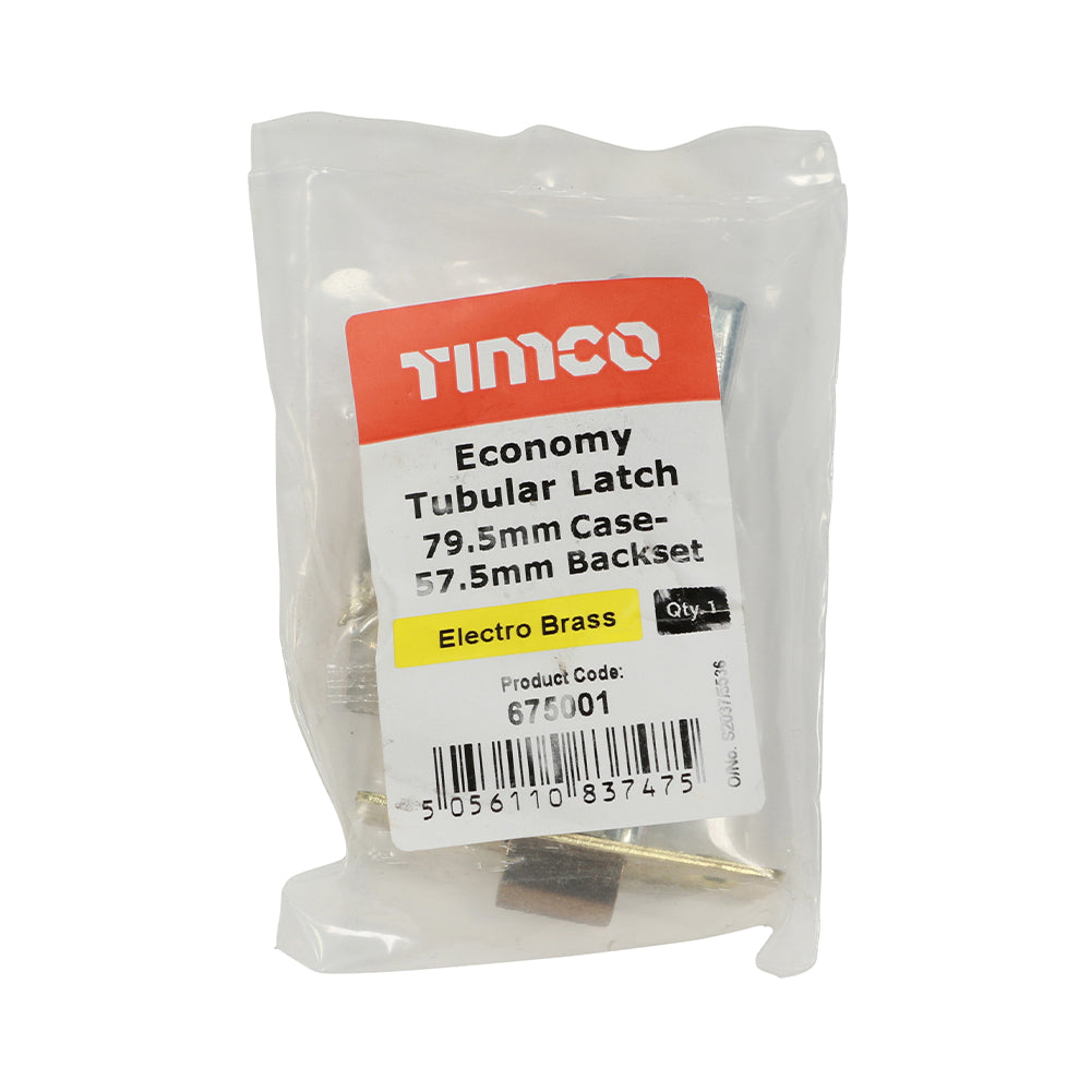 Economy Tubular Latch - Electro Brass | 79.5 case / 57.5 backset additional image 2