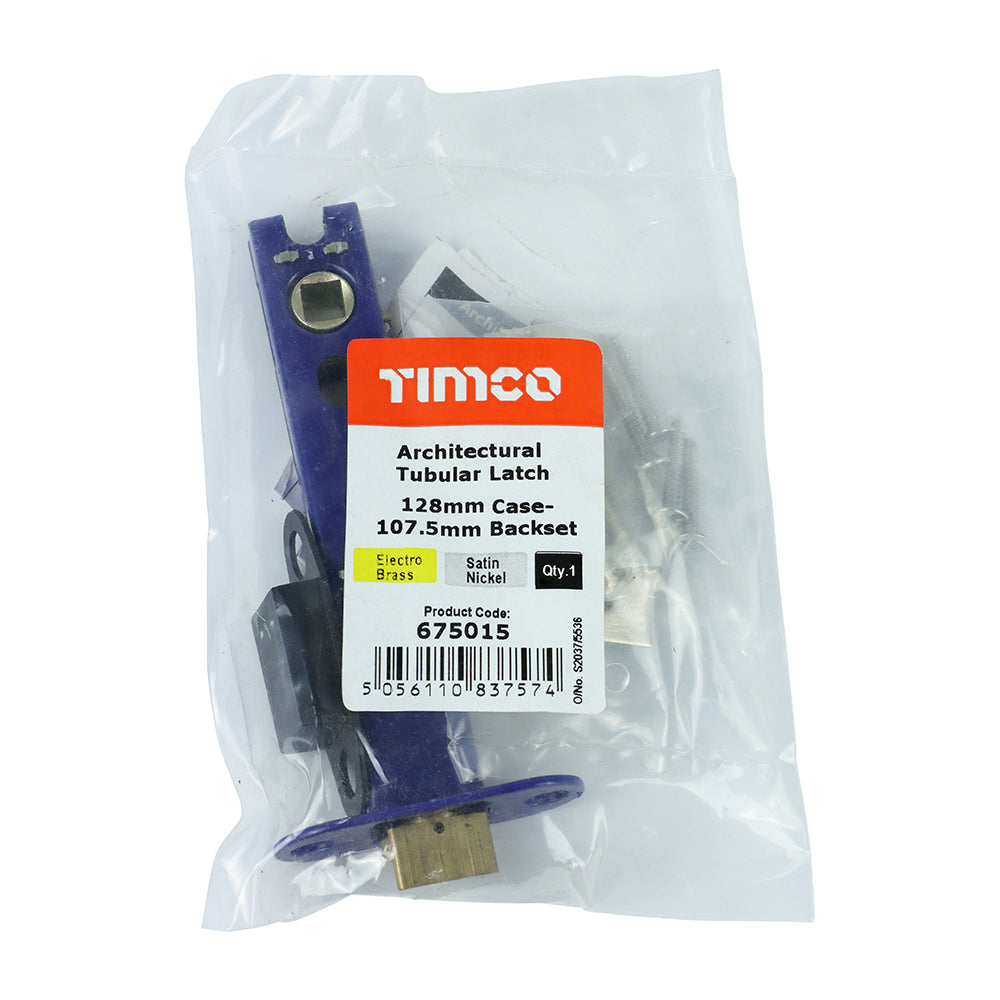 Architectural Tubular Latch - Electro Brass & Satin Nickel | 128 case / 107.5 backset | Tub | 1 Each | 675015 additional image 2