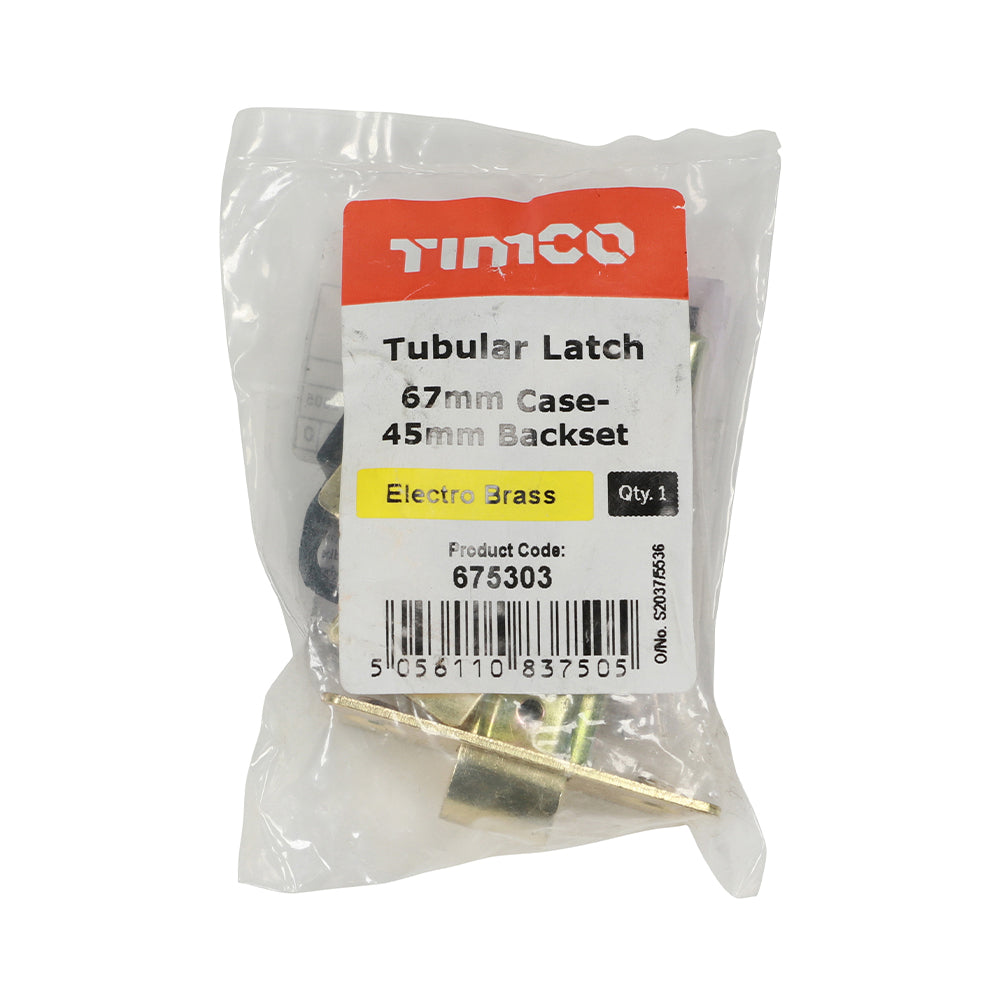 Tubular Latch - Electro Brass | 67 case / 45 backset | Tub | 1 Each | 675303 additional image 2