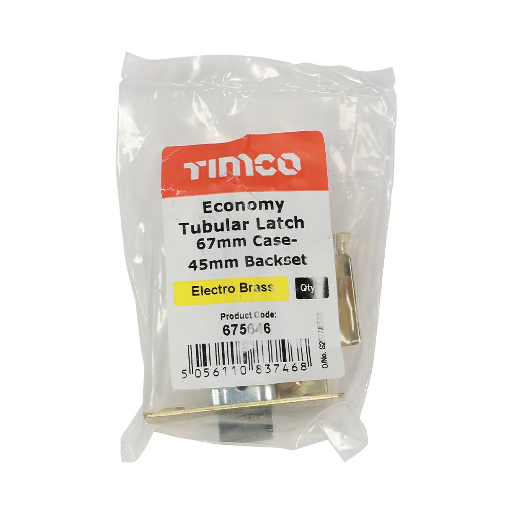 Economy Tubular Latch - Electro Brass | 67 case / 45 backset additional image 2