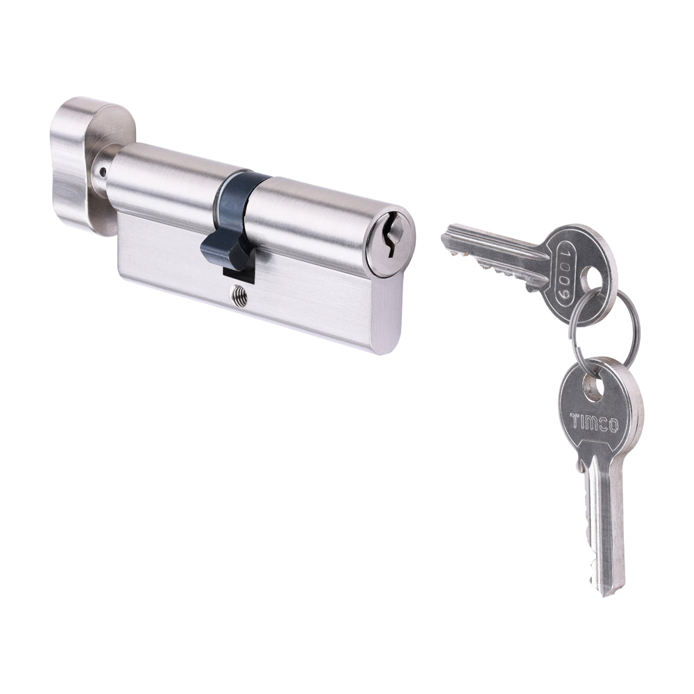 Euro Profile Cylinder - Thumbturn - Satin Nickel | 80 (40/40) additional image 3