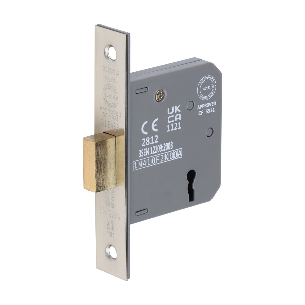 3 Lever Deadlock - Satin Nickel | 65 case / 45 backset product image