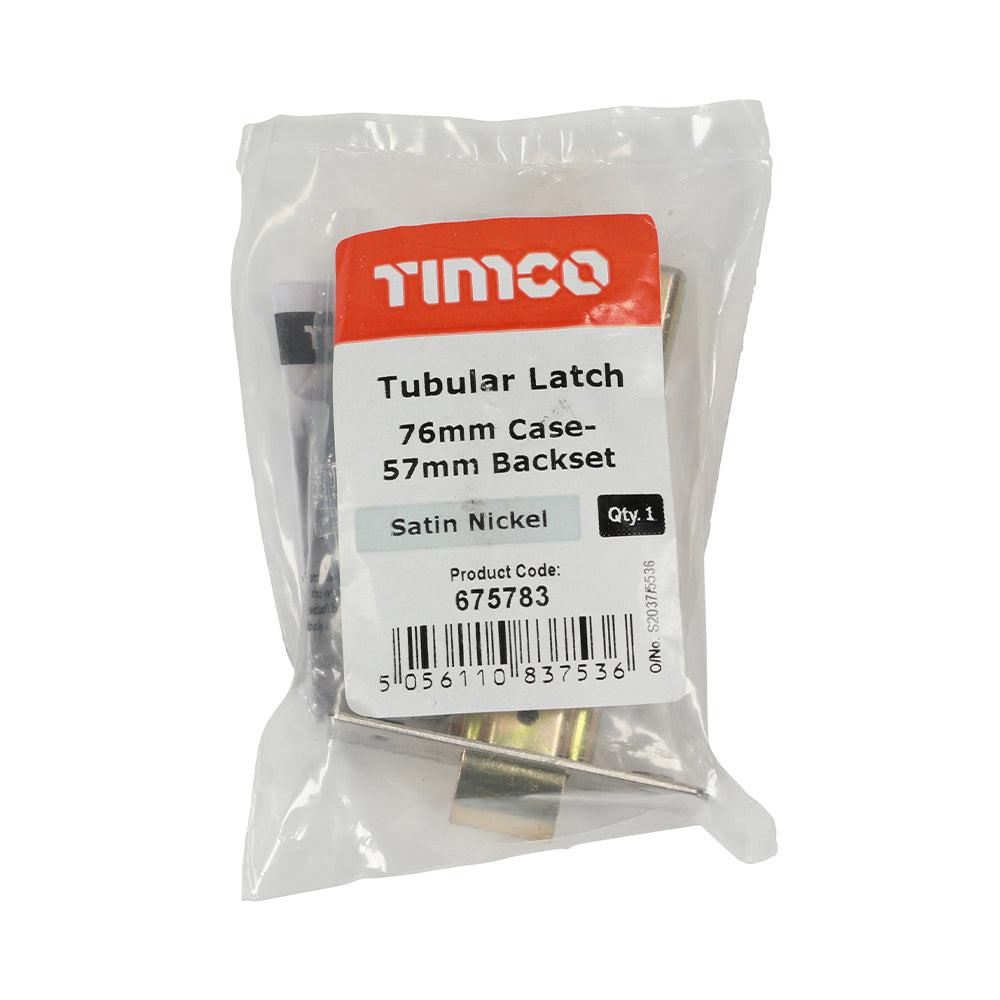 Tubular Latch - Satin Nickel | 76 case / 57 backset | Tub | 1 Each | 675783 additional image 2