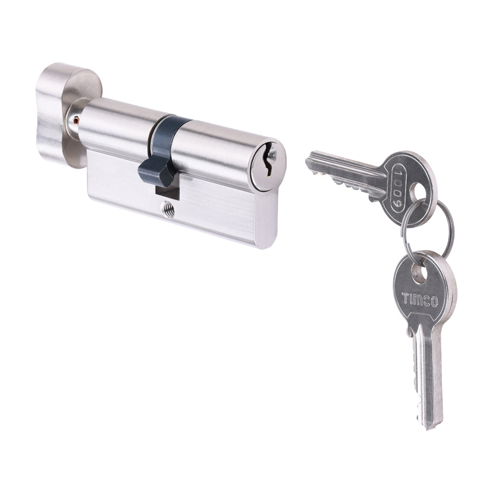 Euro Profile Cylinder - Thumbturn - Satin Nickel | 70 (35/35) additional image 3