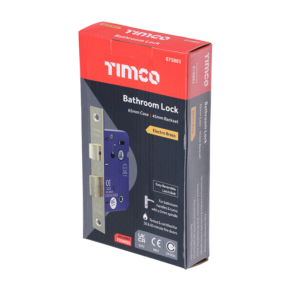 Bathroom Lock - Electro Brass | 65mm additional image 2