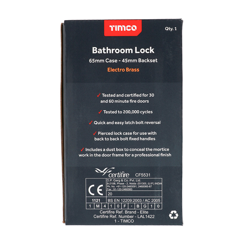 Bathroom Lock - Electro Brass | 65mm additional image 3