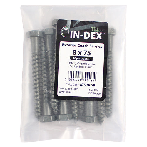 Coach Screws - Hex - Exterior - Green | 6.0 x 75 additional image 2