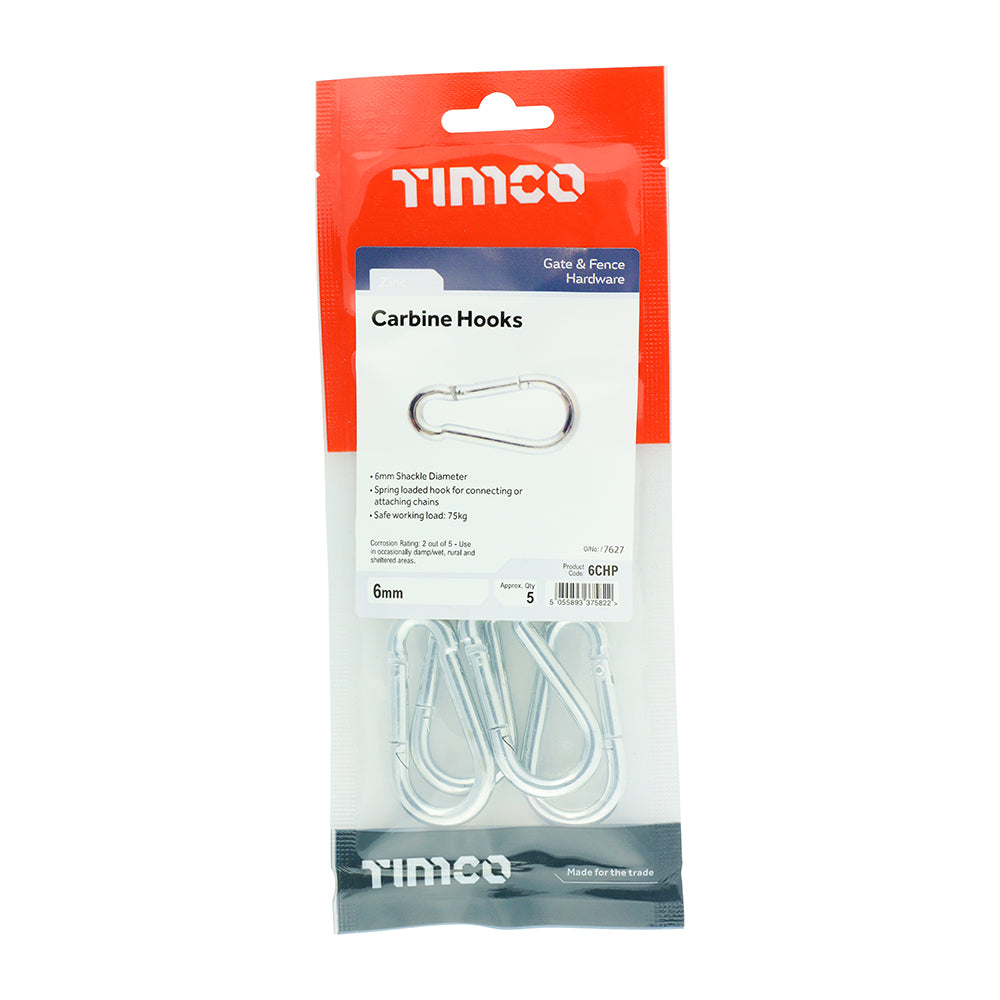 Carbine Hooks - Zinc | 6mm | TIMpac additional image 2