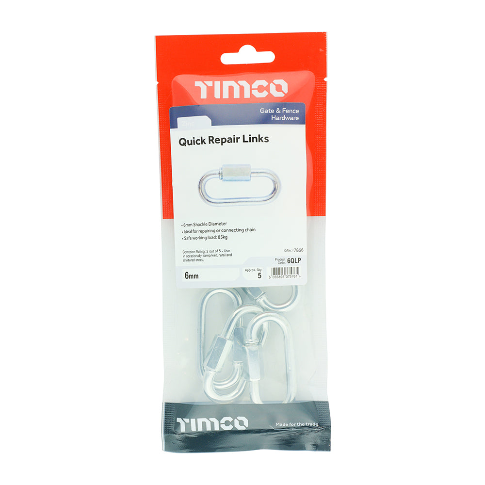 Quick Repair Links - Zinc | 6mm | Pair additional image 2