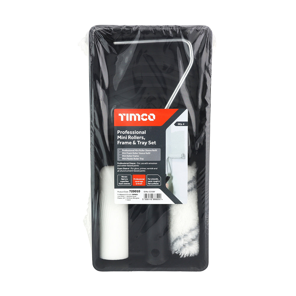 Professional Mini Roller Frame & Tray Set | 4" Medium & Long Pile additional image 2