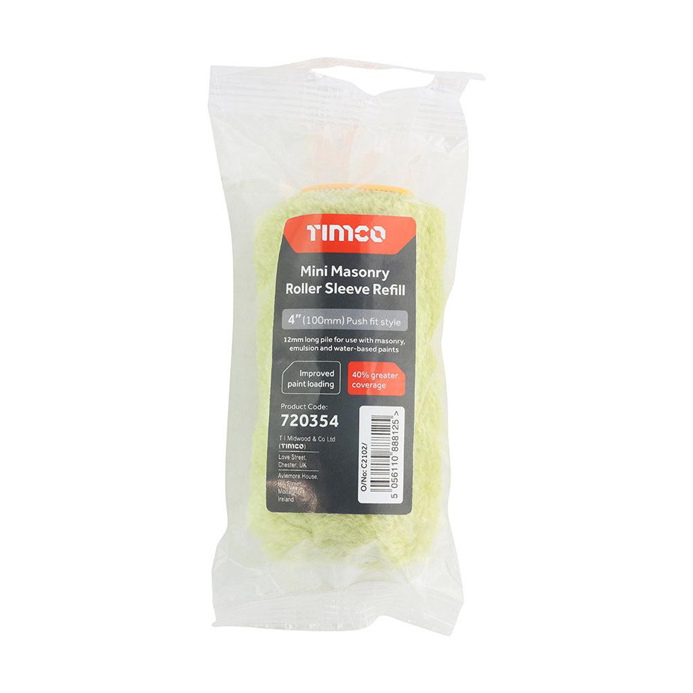 Mini Masonry Roller Sleeve Refill 12mm | 4" Medium Pile additional image 2