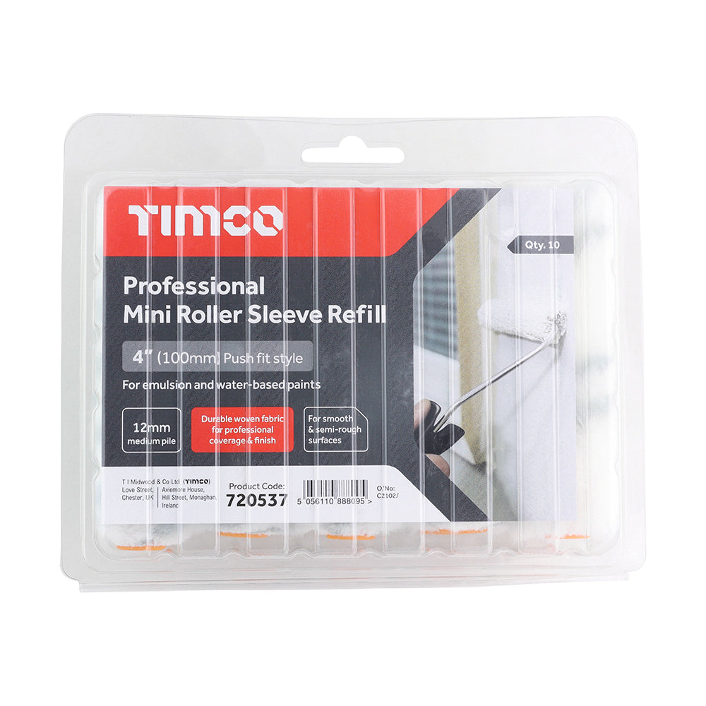 Professional Mini Roller Sleeve Refill 12mm | 4" Medium Pile additional image 2