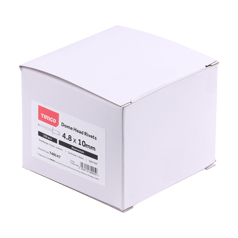 Rivets - Dome Head - Aluminium | 4.8 x 10 | Box additional image 2