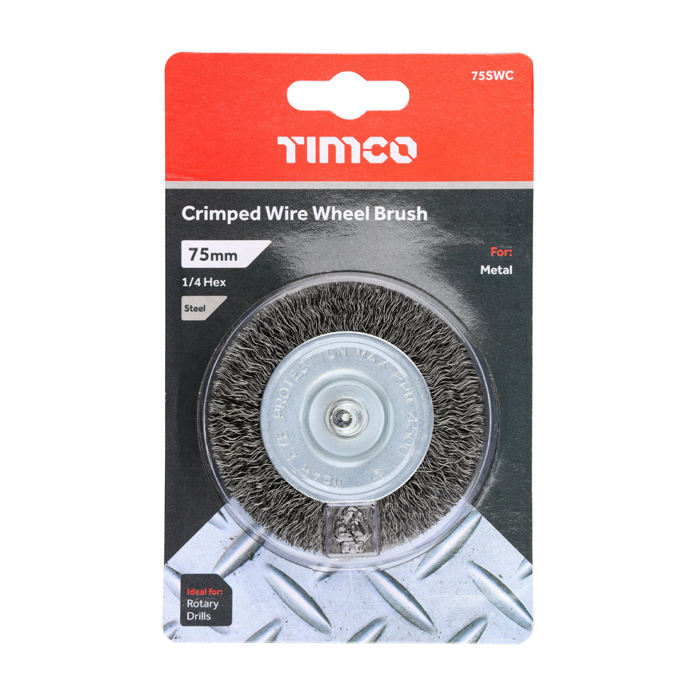 Drill Wheel Brush - Crimped Steel Wire | 75mm additional image 2