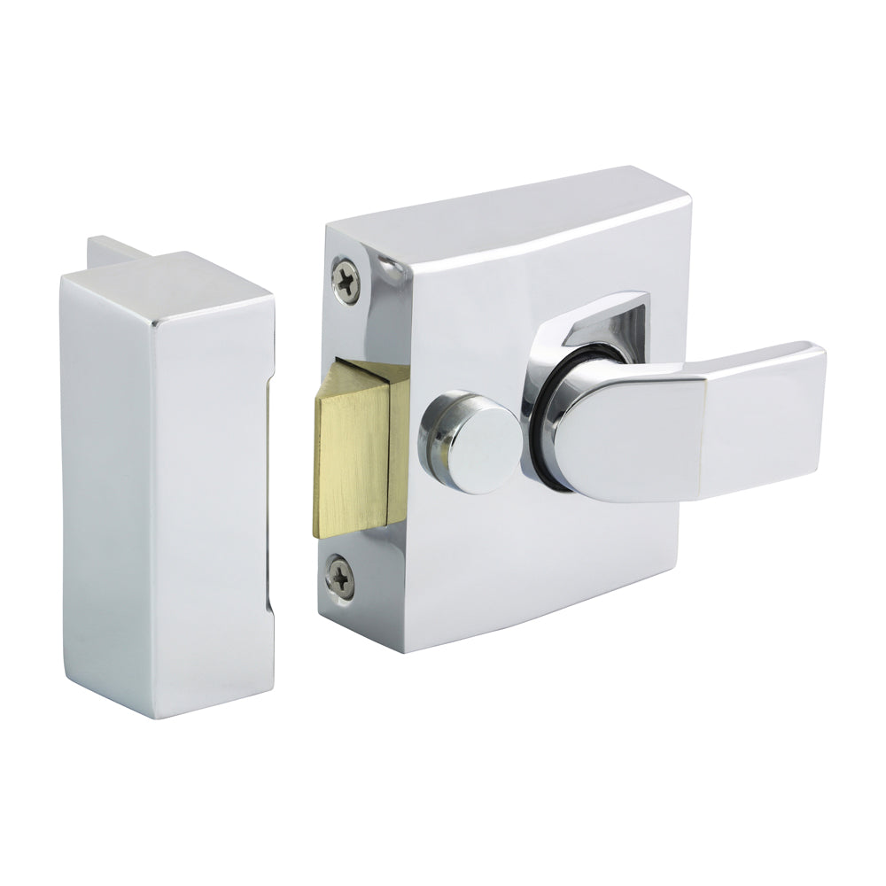 Narrow Style Nightlatch - Chrome | 68 case / 40 backset product image