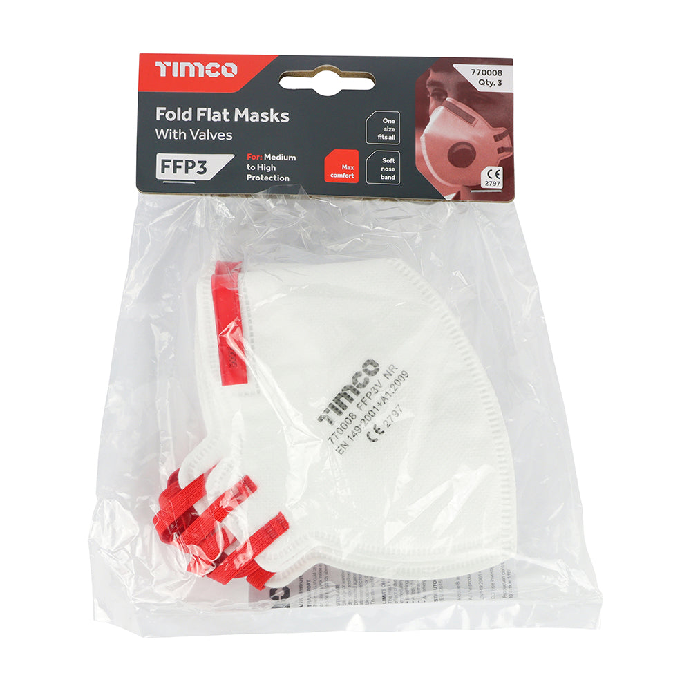 FFP3 Fold Flat Masks with Valve | One Size | Bag additional image 5