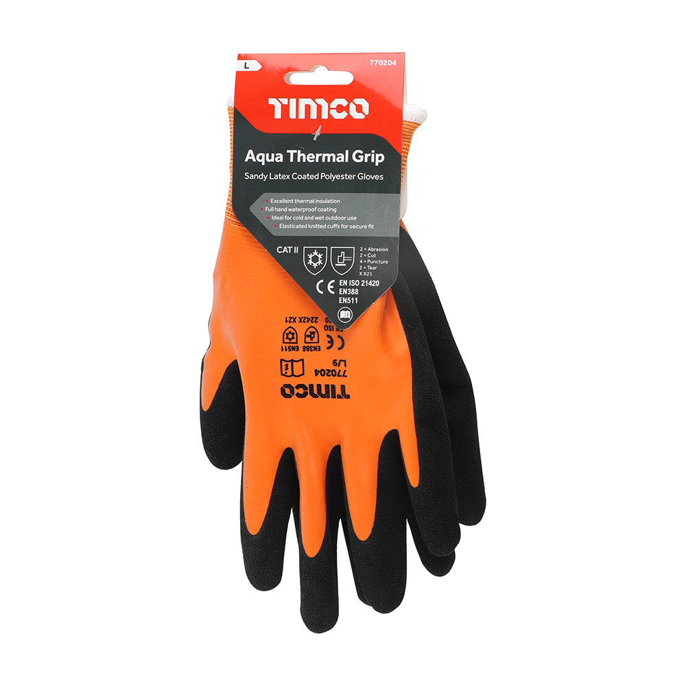 Aqua Thermal Grip Glove - Sandy Latex Coated Polyester | Large additional image 2