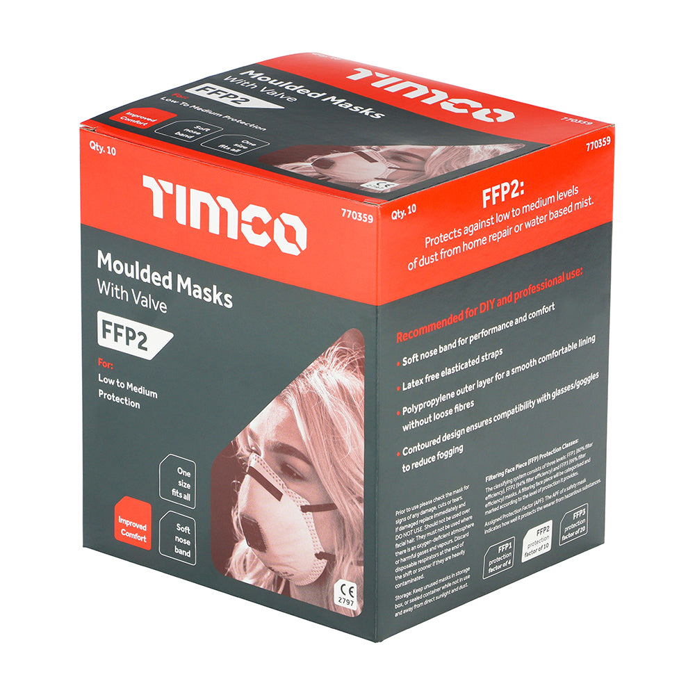 FFP2 Moulded Masks with Valve | One Size | Box additional image 3