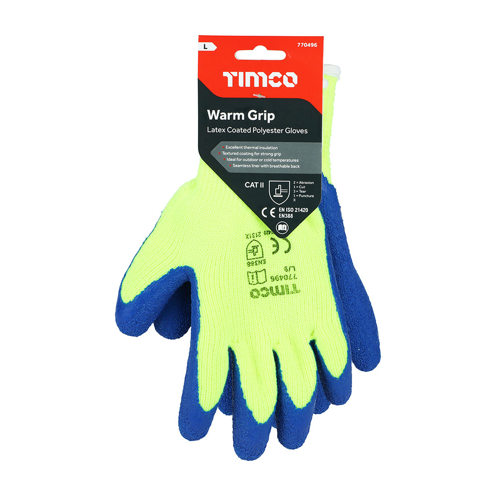 Warm Grip Gloves - Crinkle Latex Coated Polyester | Large additional image 2