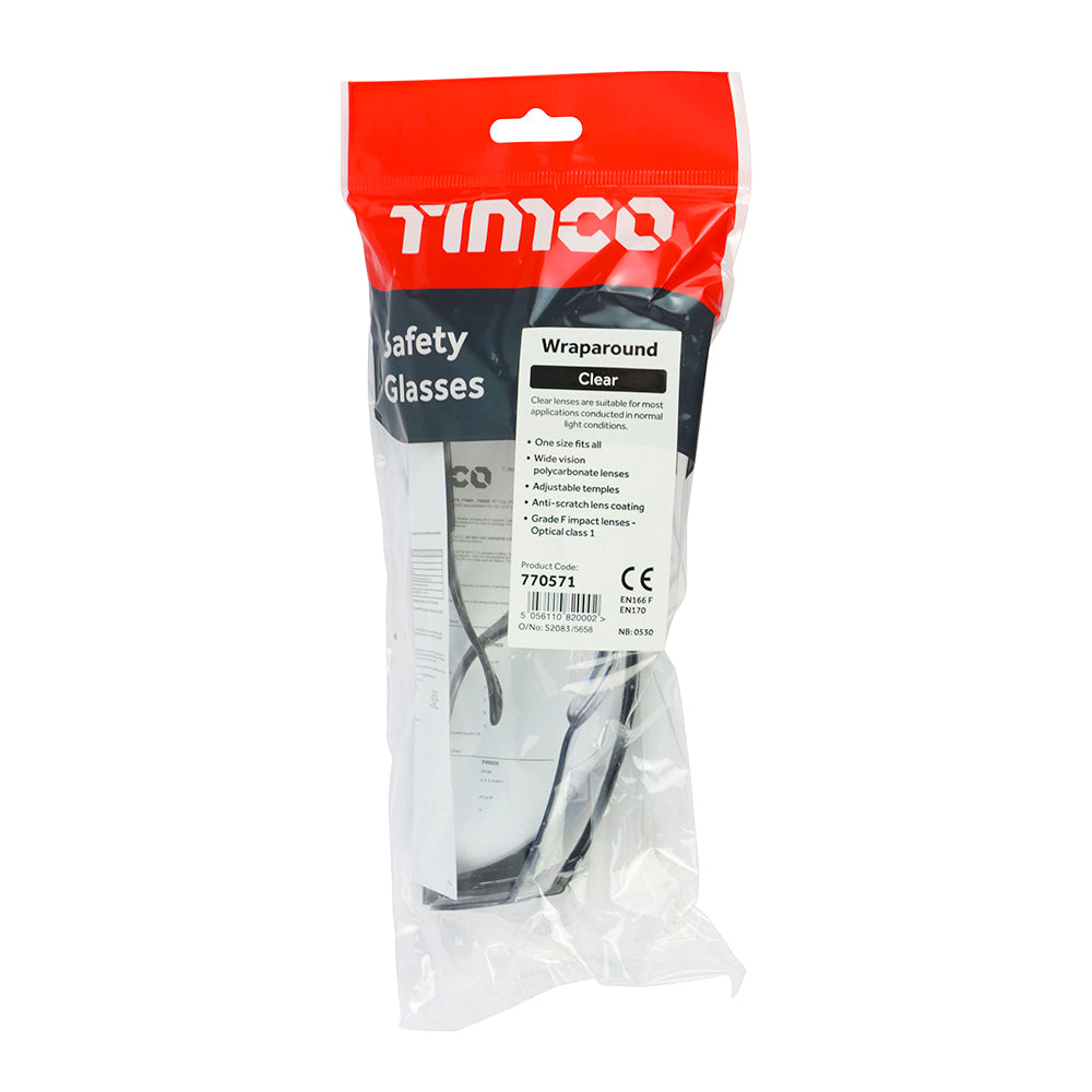 Wraparound Safety Glasses - Clear | One Size additional image 5