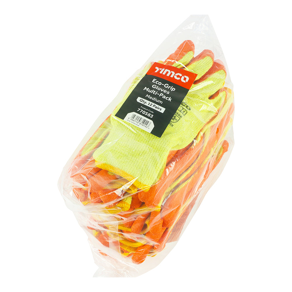 Eco-Grip Gloves - Crinkle Latex Coated Polycotton - Multi Pack | Medium additional image 2