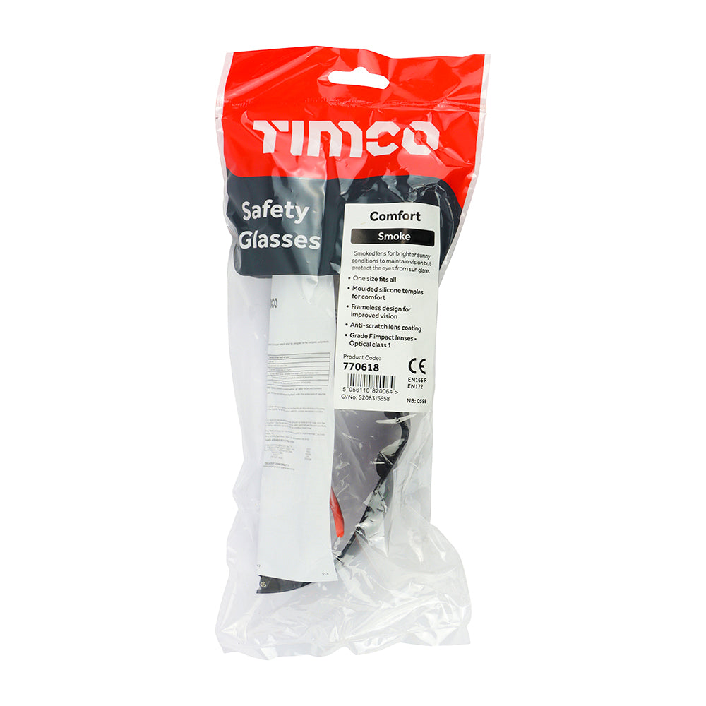 Comfort Safety Glasses - Smoke | One Size additional image 3