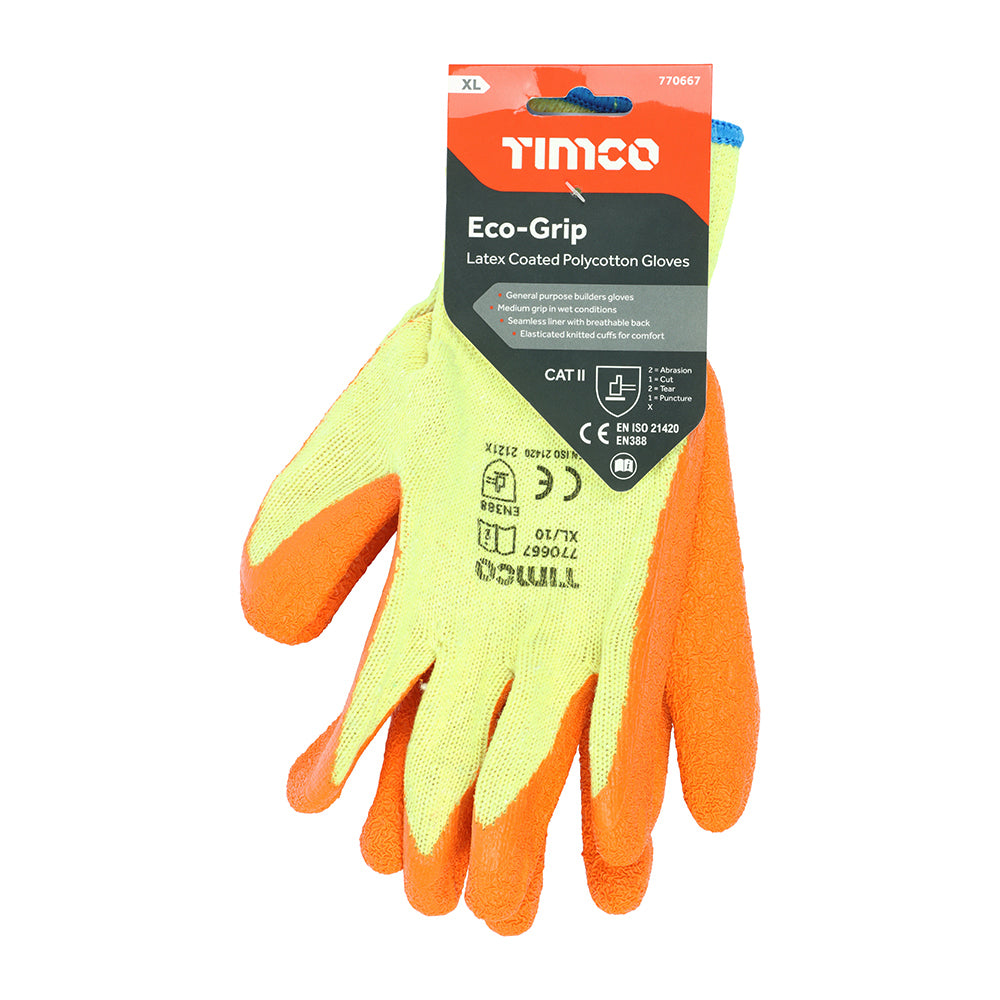 Eco-Grip Gloves - Crinkle Latex Coated Polycotton | X Large additional image 2