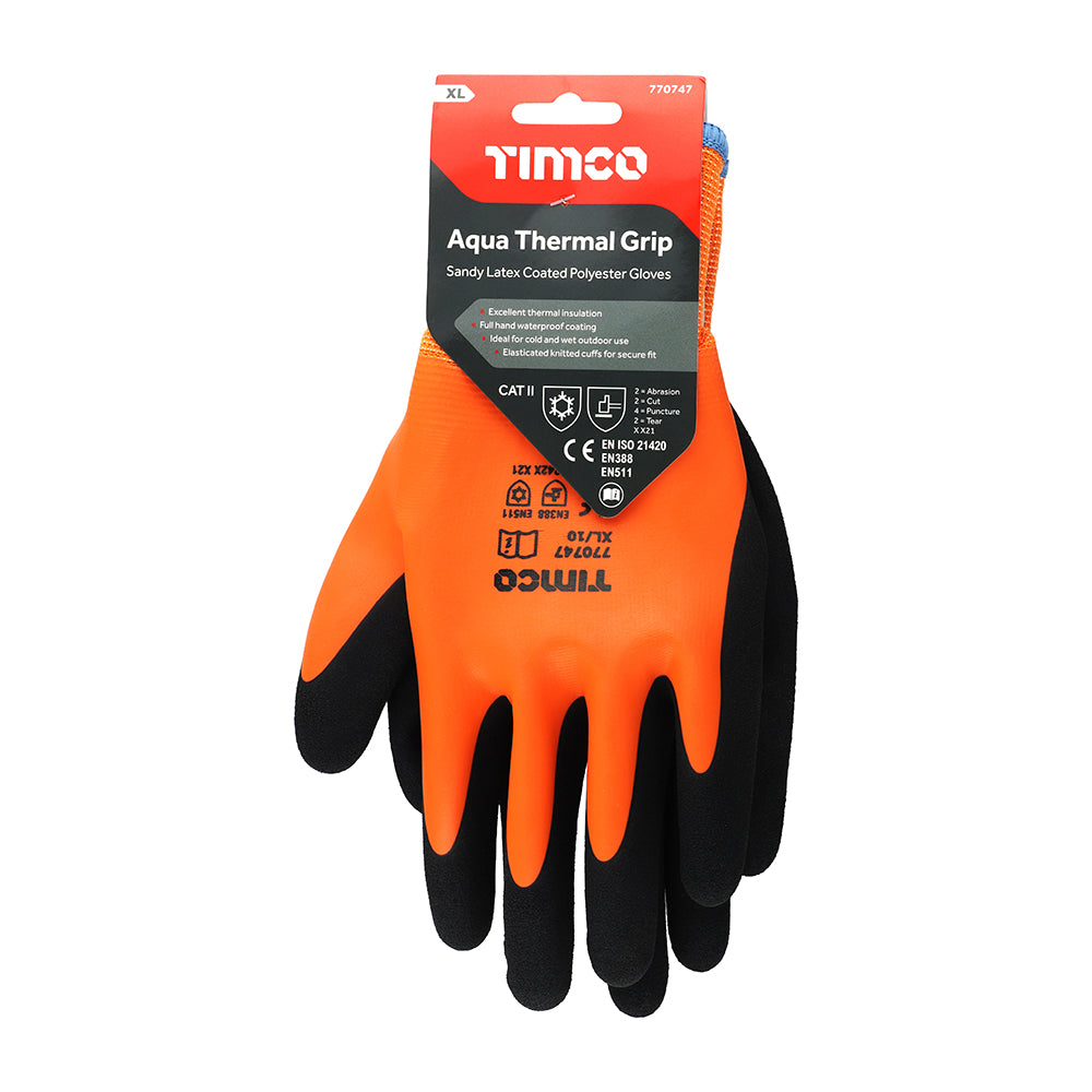 Aqua Thermal Grip Glove - Sandy Latex Coated Polyester | X Large additional image 2