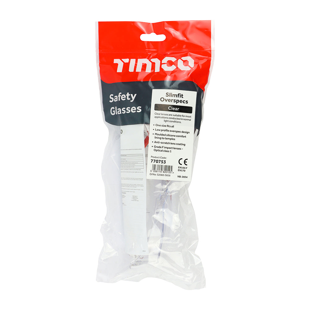 Slimfit Overspecs Safety Glasses - Clear | One Size additional image 3