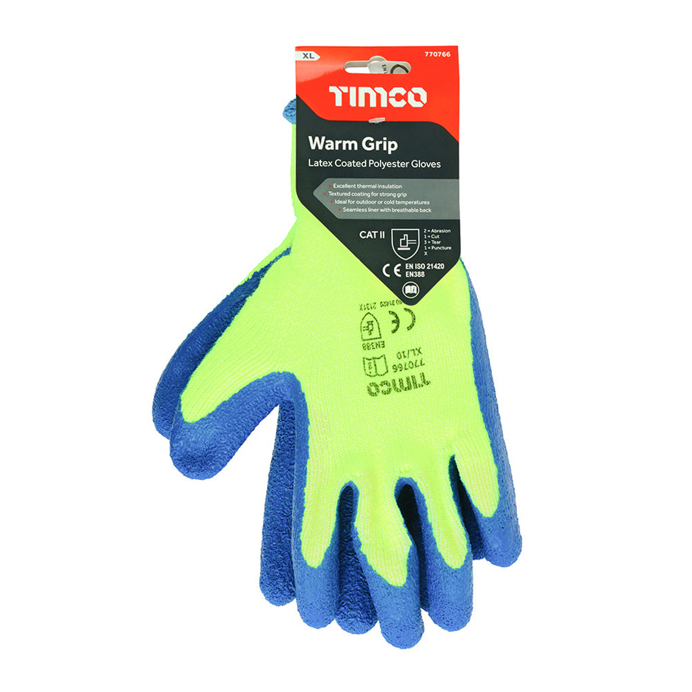 Warm Grip Gloves - Crinkle Latex Coated Polyester | X Large additional image 2