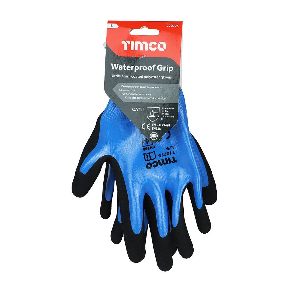 Waterproof Grip Gloves - Sandy Nitrile Foam Coated Polyester | Large additional image 2