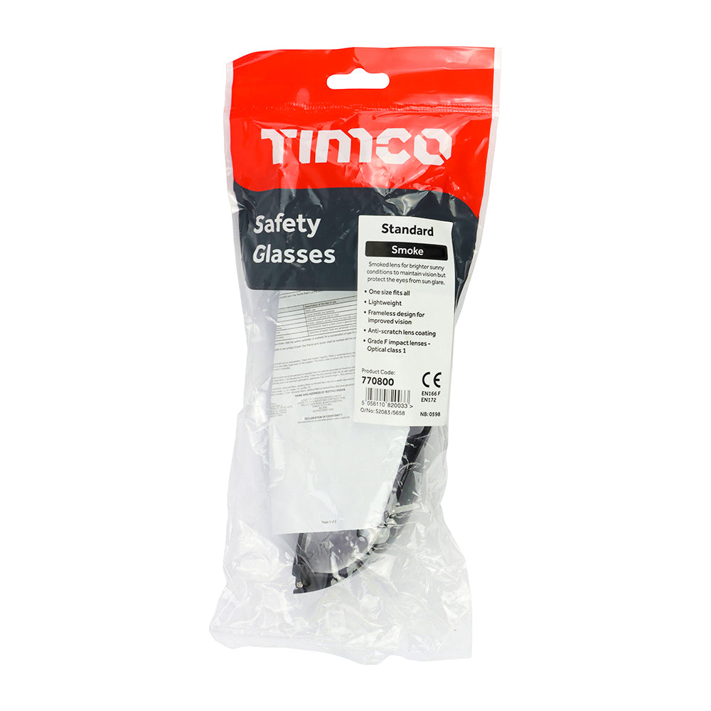 Standard Safety Glasses - Smoke | One Size additional image 2
