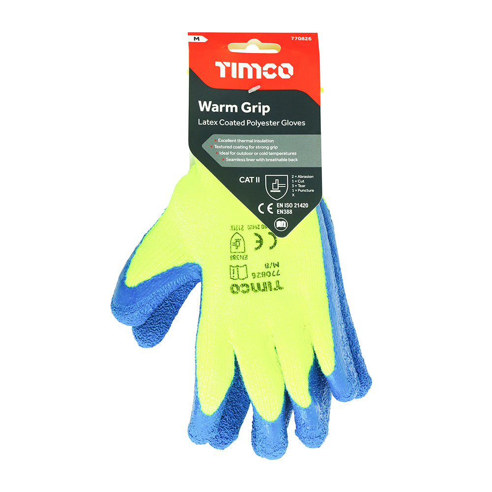 Warm Grip Gloves - Crinkle Latex Coated Polyester | Medium additional image 2