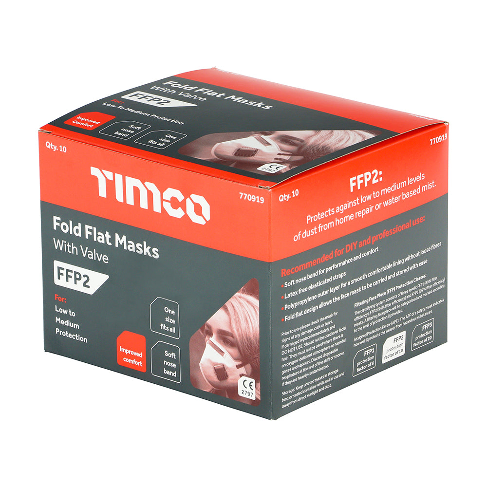 FFP2 Fold Flat Masks with Valve | One Size | Box additional image 5