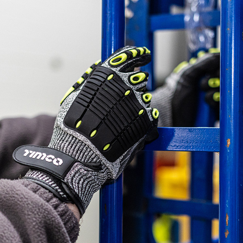 Impact Cut Glove - Sandy Nitrile Coated HPPE Fibre and Glass Fibre Gloves with TPR Pads | Medium additional image 3