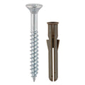Brown Premium Plastic Plugs with Screws | 42mm product image