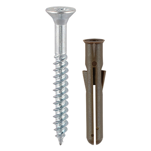 Brown Premium Plastic Plugs with Screws | 42mm product image