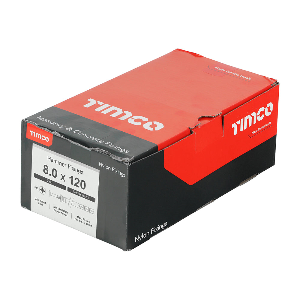 Nylon Hammer Fixing - PZ - Zinc | 8.0 x 120 additional image 2