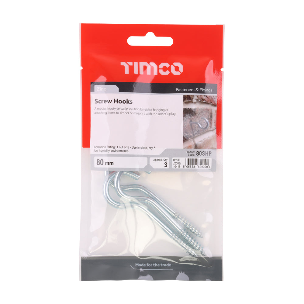 Screw Hooks - Zinc | 80mm additional image 2