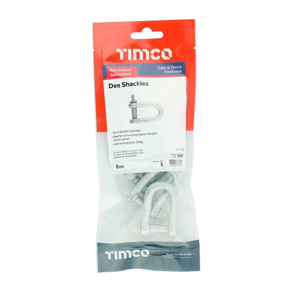 Dee Shackles - Hot Dipped Galvanised | 8mm | TIMpac additional image 2